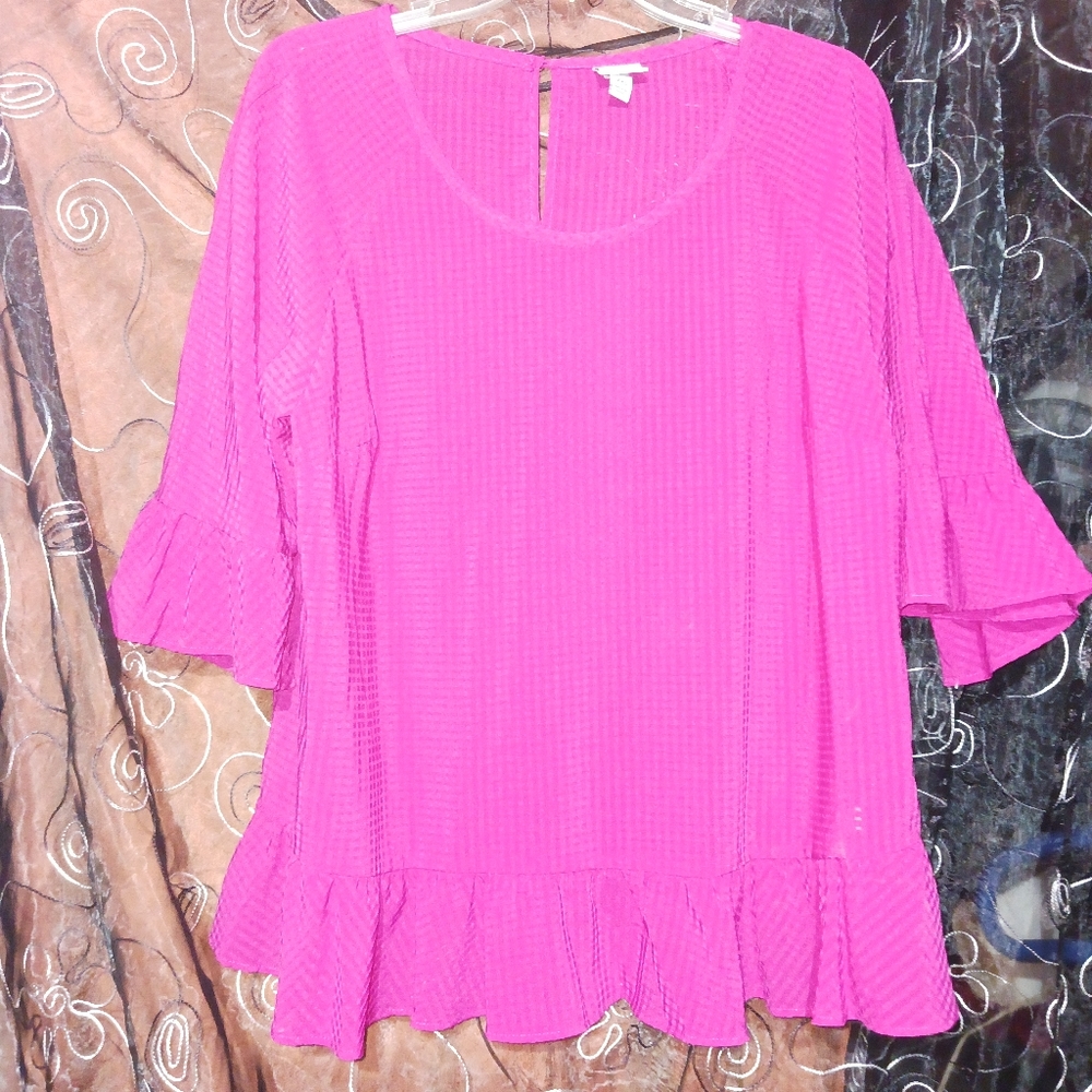 Pink Ruffled Blouse A New Day Size XXL